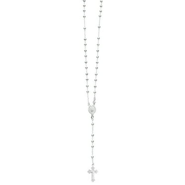 4mm Sterling Silver Rosary Necklace Dainty 4mm-6mm Beads Handmade for Women Italy 24 Inch 24 Inch Golden Moon ROS-SIL 4mm Sterling Silver Rosary Necklace Dainty 4mm-6mm Beads Handmade for Women Italy 24 Inch 24 Inch Golden Moon ROS-SIL